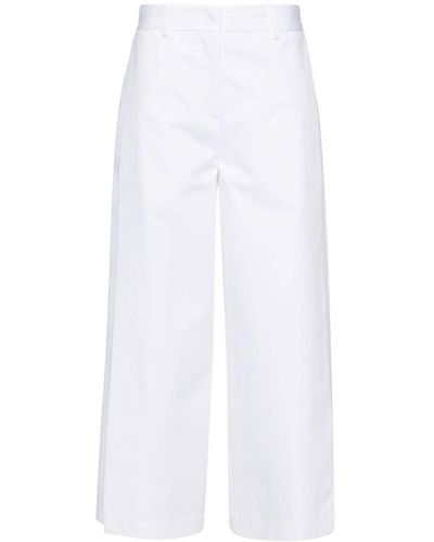 Semicouture Holly Wide Leg Cotton Pants - White