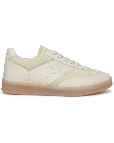 MM6 by Maison Martin Margiela Ivory Leather Sneakers - Natural