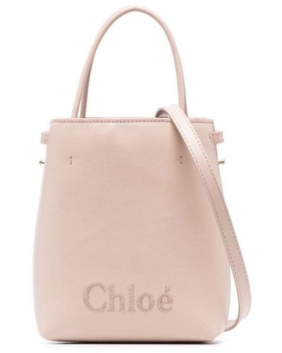 Chloé Sense Micro Leather Bucket Bag - Pink