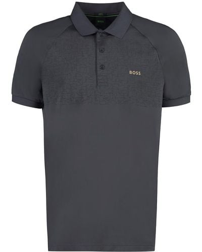 BOSS Techno Jersey Polo Shirt - Black