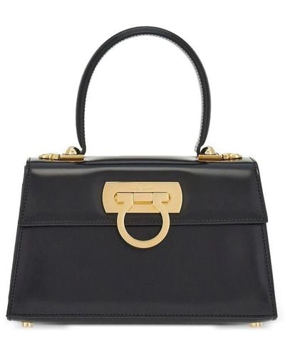 Ferragamo Iconic Leather Top-handle Bag - Black
