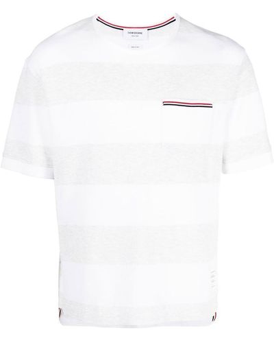 Thom Browne Rwb Pocket Striped T-shirt - White