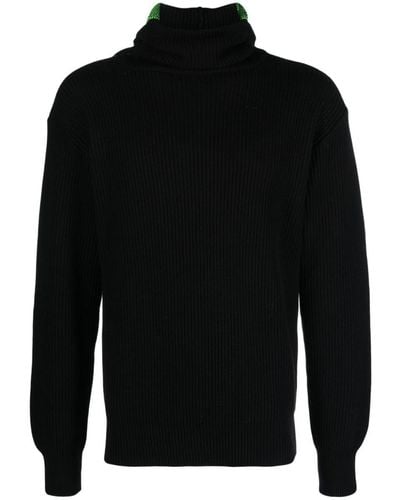 Aries Cotton Blend Balaclava Sweater - Black