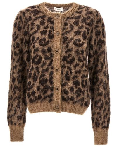 P.A.R.O.S.H. Animalier Cardigan Sweater, Cardigans - Brown
