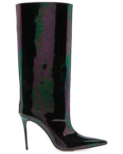 AMINA MUADDI Fiona Patent Boots - Black