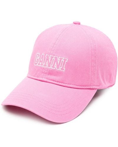 Ganni Logo Baseball Cap - Pink