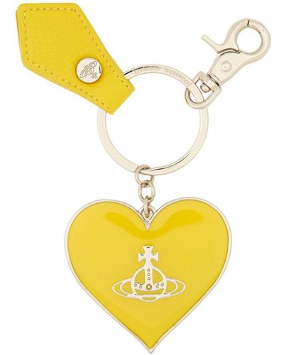 Vivienne Westwood "Mirror Heart Orb" Keychain - Yellow