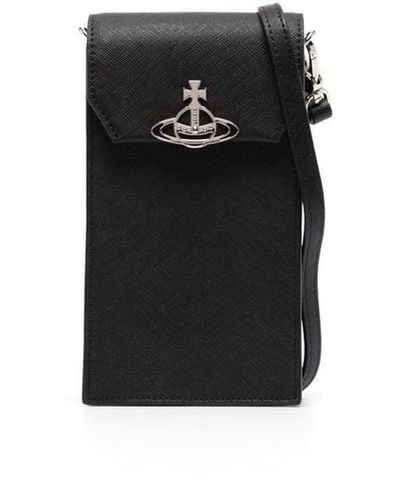 Vivienne Westwood Orb-plaque Leather Phone Pouch - Black