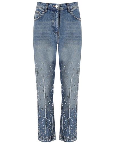 501 Light Wash Studded Rhinestone Denim Jeans