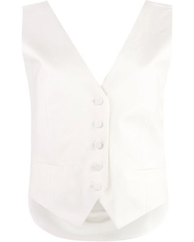 Nina Ricci Cotton-Linen Blend Vest - White