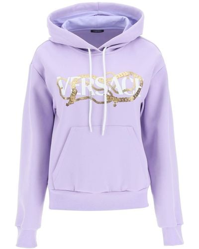 Versace Chain Logo Hoodie - Purple