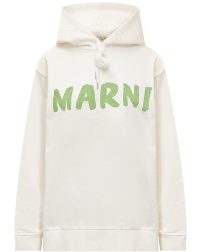 Marni Hoodie With Logo - White