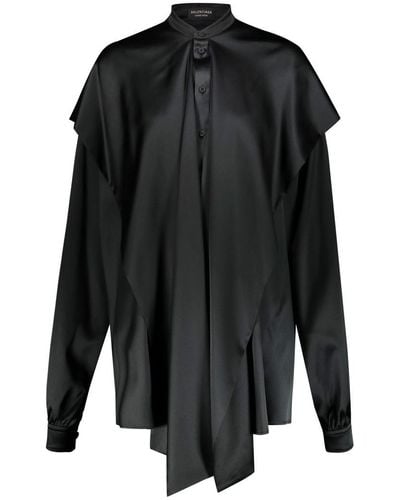 Balenciaga Hooded Blouse Clothing - Black