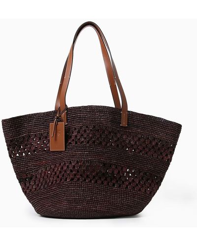 Manebí Chocolate-Coloured Basket Bag - Black