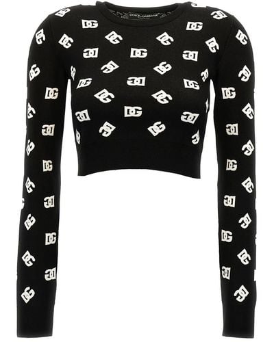 Dolce & Gabbana All Over Logo Sweater Sweater, Cardigans - Black