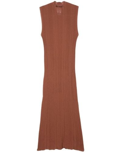 Alysi Piuma Cotton Knit Dress - Brown
