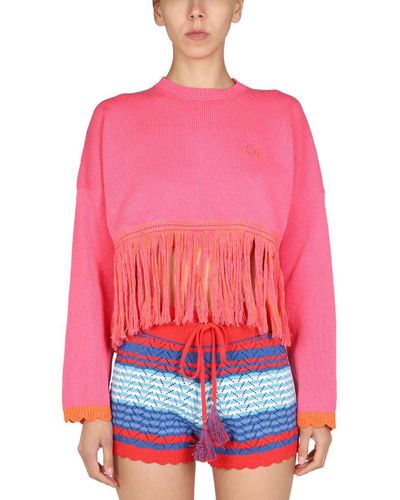 Gallo Logo Embroidery Sweater - Pink