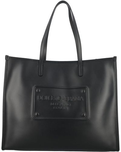 Dolce & Gabbana Shopper With Embossed Logo - Black