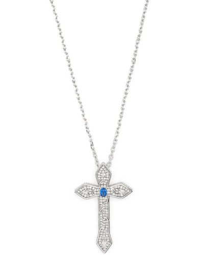 DARKAI Gothic Cross Necklace Accessories - White
