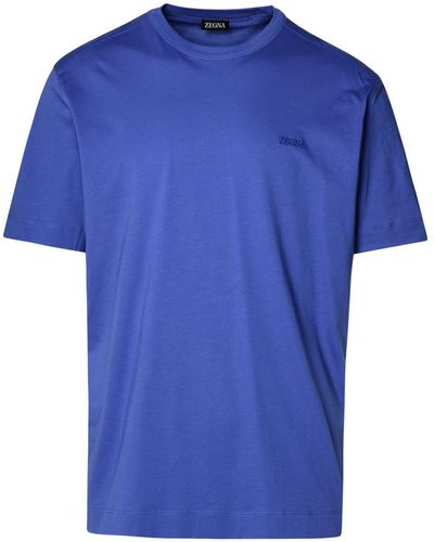 Zegna Cotton T-Shirt - Blue