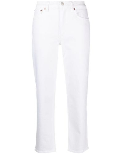 Agolde Kye Mid-rise Cropped Jeans - White