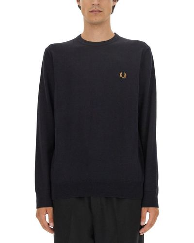 Fred Perry Jersey With Logo Embroidery - Black