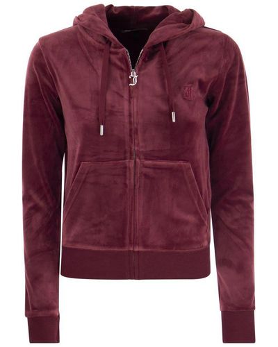 Juicy Couture Cotton Velvet Hoodie - Red