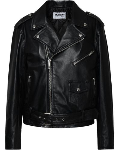 Moschino Jeans Black Leather Jacket