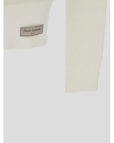 Balmain Turtleneck Knit Pullover - White