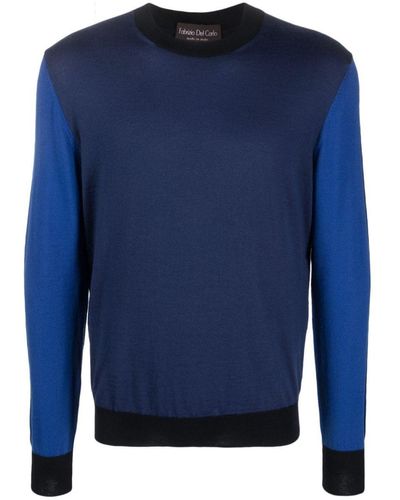 Fabrizio Del Carlo Wool Round Neck Sweater Clothing - Blue