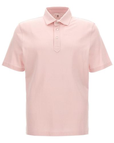 Brunello Cucinelli Piqué Cotton Shirt Polo - Pink