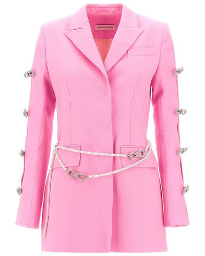 Mach & Mach Bow And Pearl Blazer Dress - Pink