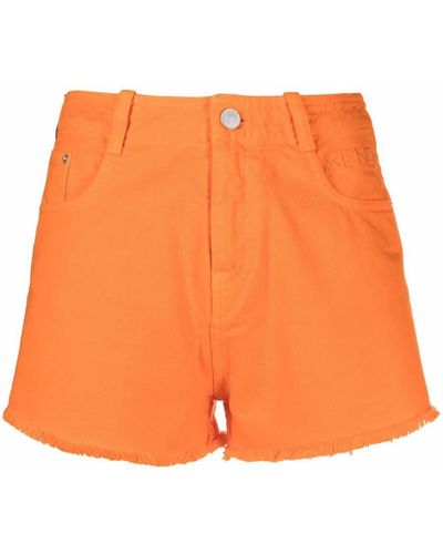 KENZO Orange Raw-edge Shorts
