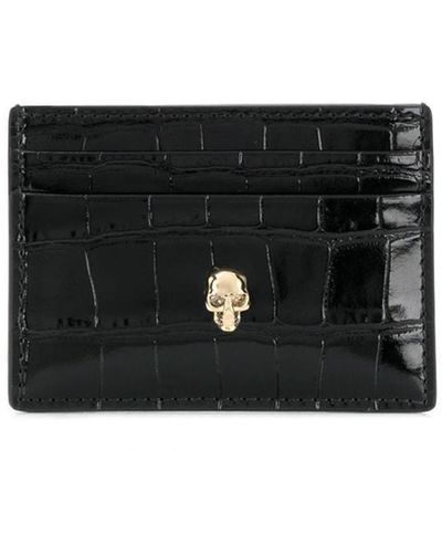 Alexander McQueen Skull Card Holder - Black