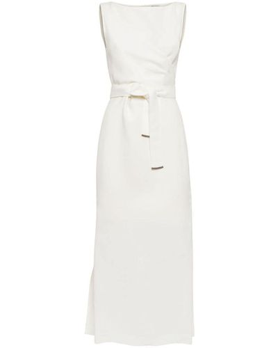 Brunello Cucinelli Linen Long Dress - White