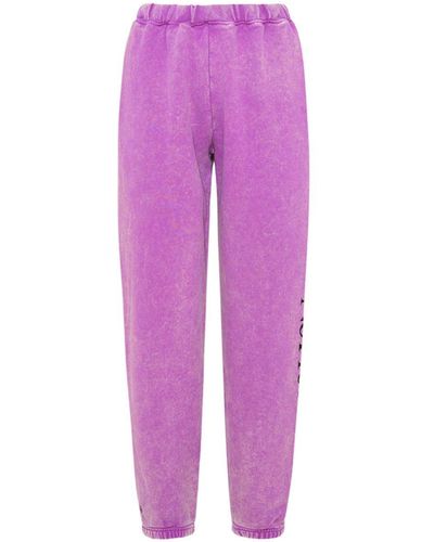 Aries Aster Fleece Cotton Jersey Pants - Purple