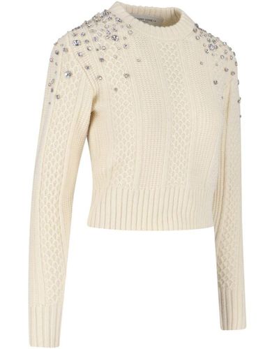 Golden Goose Crystal Crop Sweater - Natural