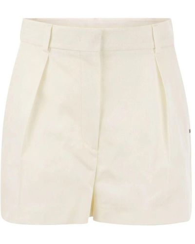 Sportmax Twill Pleated Shorts - Natural