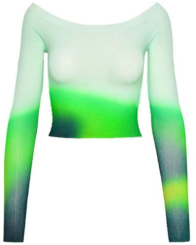 Off-White c/o Virgil Abloh Off- Viscose Seamless Top - Green