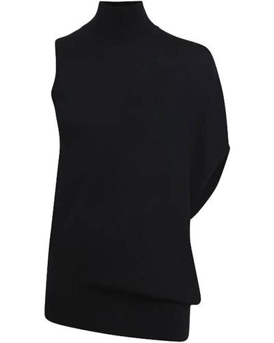 Calvin Klein Extra Fine Wool Gathered Sweater - Black