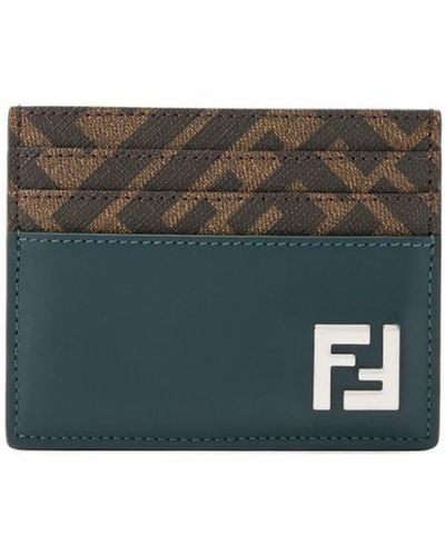 Fendi Ff Squared Card Holder Accessories - Gray