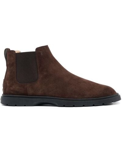 Tod's Chelsea Suede Ankle Boots - Brown