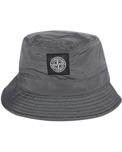 Stone Island Logo-patch Bucket Hat - Grey