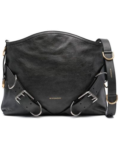 Givenchy Voyou Medium Leather Houlder Bag - Black