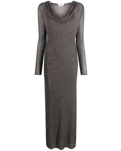 Blumarine Cowl-neck Maxi Dress - Grey