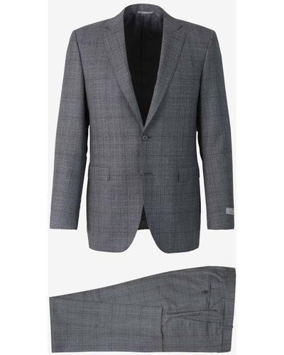 Canali Prince Of Wales Motif Suit - Gray