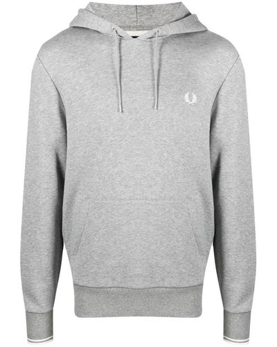 Fred Perry Fp Tipped Hooded Sweatshirt - Grey