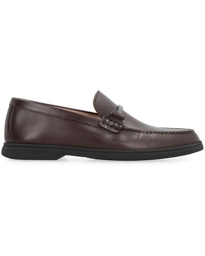 BOSS Leather Court Shoes - Brown