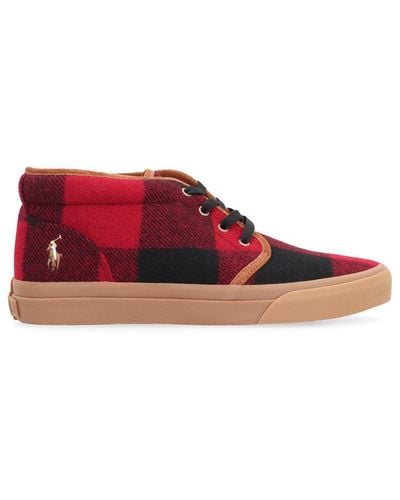 Polo Ralph Lauren Fabric Mid-top Trainers - Red
