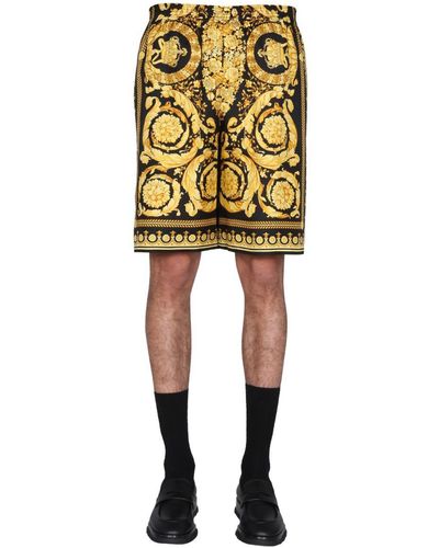 Versace Shorts With Baroque Print - Multicolor